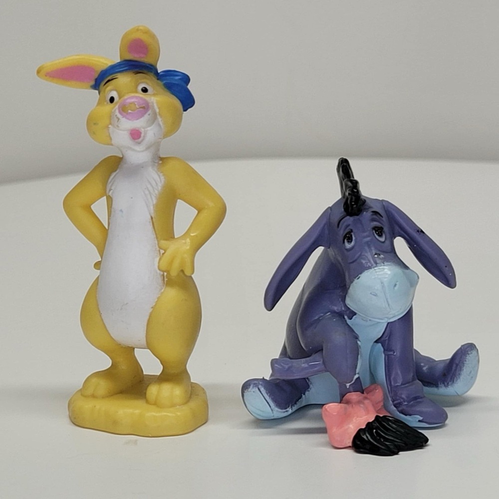 Vintage Winnie The Pooh Rabbit Hands On Hips Bandana Eeyore‎ Sitting Figures PVC